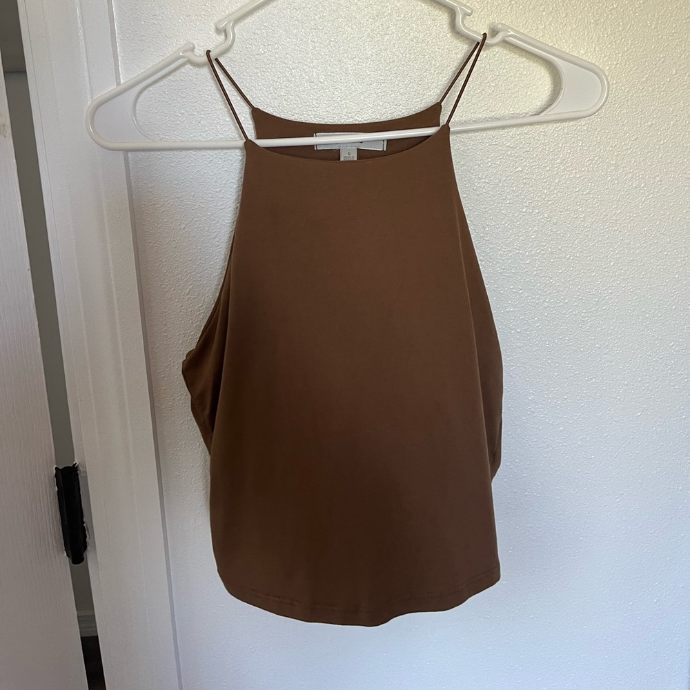 Brown crop top halter
